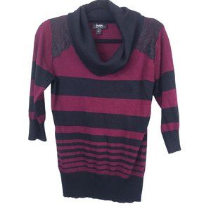 BYXBY Womens Pink Stretch Knit Pullover 3/4 Sleeve Top Blouse M Sweate